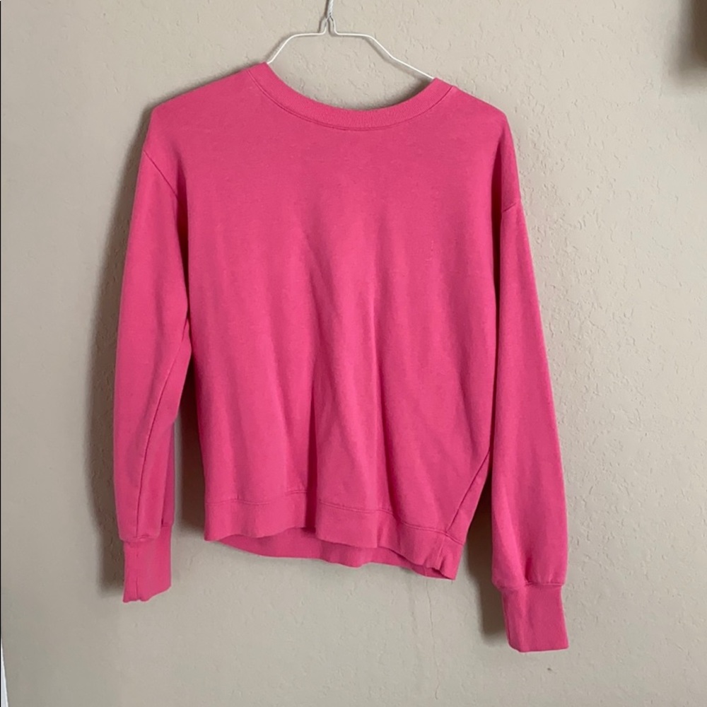 hot pink sweatshirt